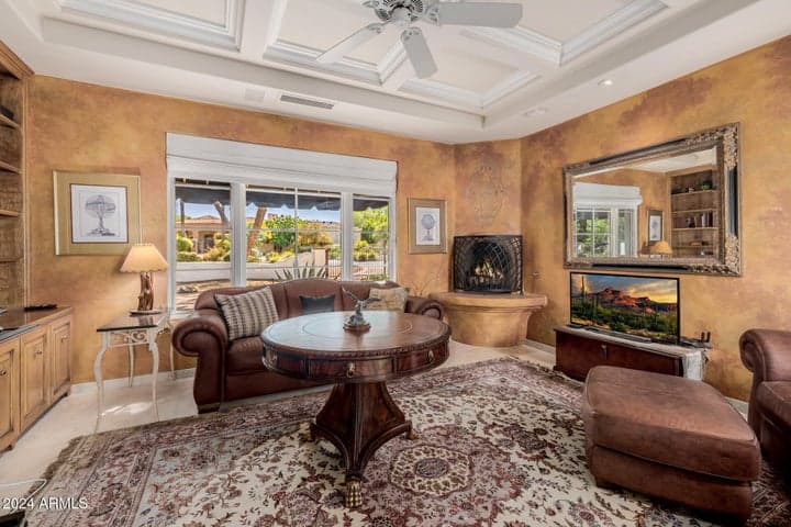 OFFICE WITH CANTERA FIREPLACE