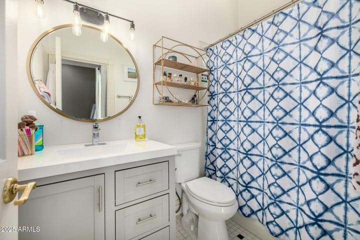 Upstairs 2nd bedroom with ensuite bathroom, walk in closet and balcony