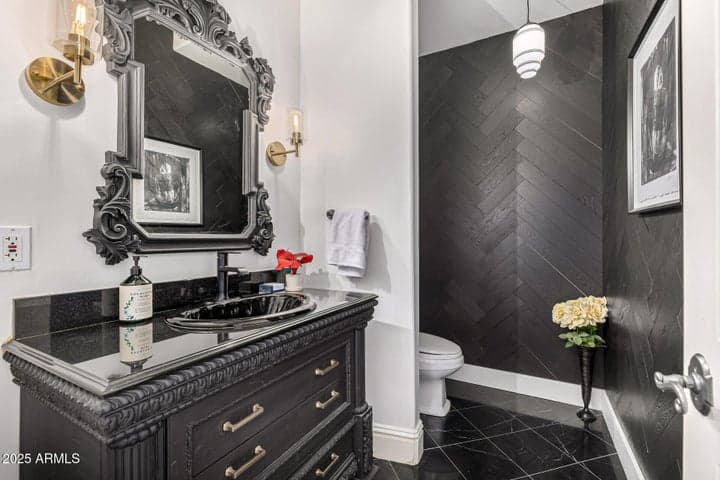 First floor powder room