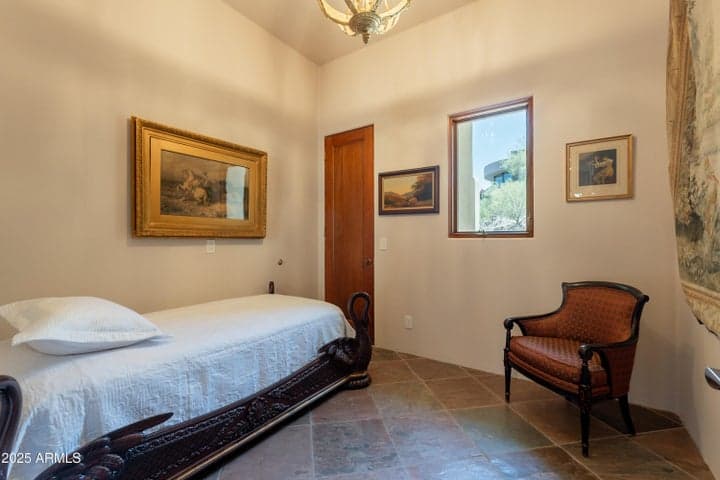 South facing window with natural desert views and walk-in closet