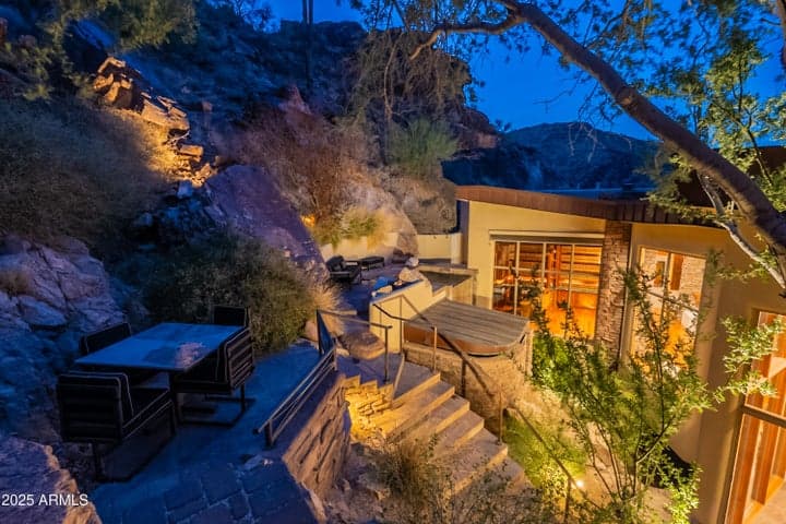 Landscape lighting creates an enchanting environment