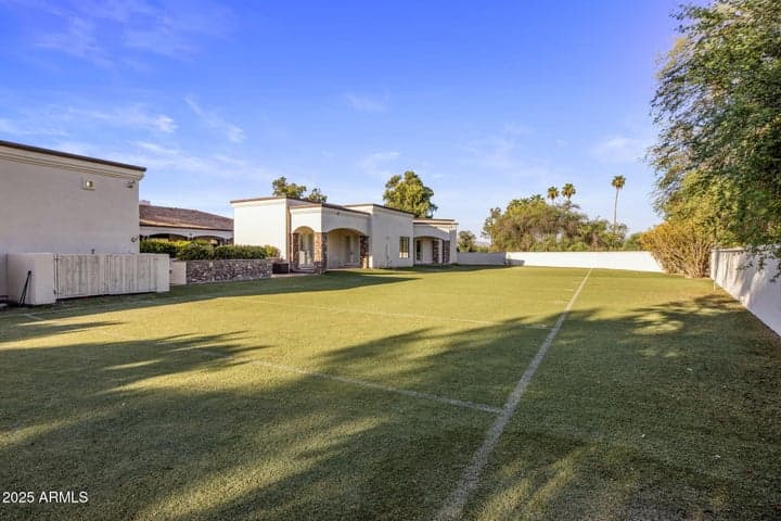 60-yard lined football turf field