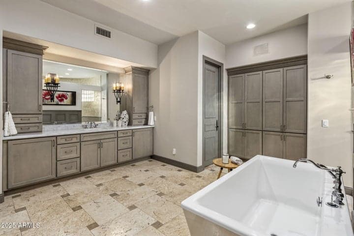 Gorgeous split-vanities and dual enclosed lavatories