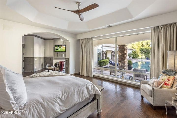 Primary bedroom with resort style view